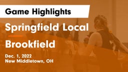 Springfield Local  vs Brookfield  Game Highlights - Dec. 1, 2022