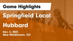 Springfield Local  vs Hubbard  Game Highlights - Dec. 5, 2022