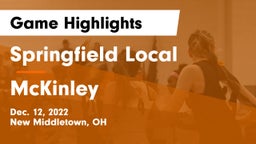 Springfield Local  vs McKinley  Game Highlights - Dec. 12, 2022