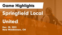 Springfield Local  vs United  Game Highlights - Dec. 28, 2022