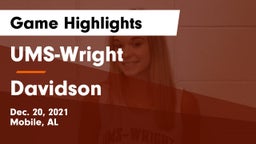 UMS-Wright  vs Davidson  Game Highlights - Dec. 20, 2021
