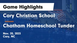 Cary Christian School vs Chatham Homeschool Tunder Game Highlights - Nov. 20, 2023