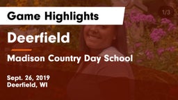 Deerfield  vs Madison Country Day School Game Highlights - Sept. 26, 2019