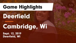 Deerfield  vs Cambridge, Wi Game Highlights - Sept. 12, 2019