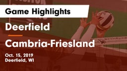 Deerfield  vs Cambria-Friesland Game Highlights - Oct. 15, 2019