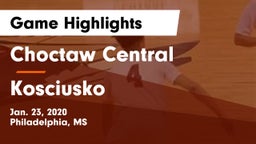 Choctaw Central  vs Kosciusko  Game Highlights - Jan. 23, 2020