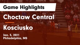 Choctaw Central  vs Kosciusko  Game Highlights - Jan. 5, 2021