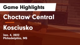 Choctaw Central  vs Kosciusko Game Highlights - Jan. 4, 2022
