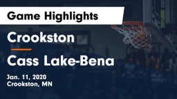 Crookston  vs Cass Lake-Bena  Game Highlights - Jan. 11, 2020