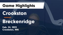 Crookston  vs Breckenridge  Game Highlights - Feb. 24, 2023