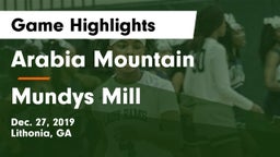 Arabia Mountain  vs Mundys Mill  Game Highlights - Dec. 27, 2019