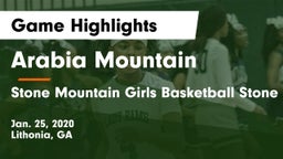 Arabia Mountain  vs Stone Mountain  Girls Basketball Stone mountain, GA Game Highlights - Jan. 25, 2020