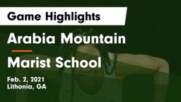 Arabia Mountain  vs Marist School Game Highlights - Feb. 2, 2021