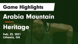 Arabia Mountain  vs Heritage  Game Highlights - Feb. 23, 2021