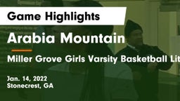 Arabia Mountain  vs Miller Grove  Girls Varsity Basketball Lithonia, GA Game Highlights - Jan. 14, 2022