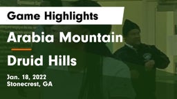 Arabia Mountain  vs Druid Hills  Game Highlights - Jan. 18, 2022