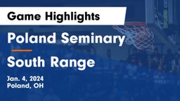 Poland Seminary  vs South Range Game Highlights - Jan. 4, 2024