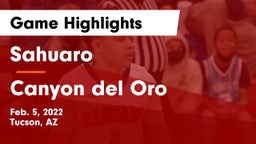 Sahuaro  vs Canyon del Oro  Game Highlights - Feb. 5, 2022