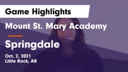 Mount St. Mary Academy vs Springdale  Game Highlights - Oct. 2, 2021