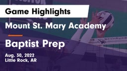 Mount St. Mary Academy vs Baptist Prep  Game Highlights - Aug. 30, 2022