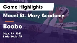 Mount St. Mary Academy vs Beebe  Game Highlights - Sept. 29, 2022