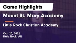 Mount St. Mary Academy vs Little Rock Christian Academy  Game Highlights - Oct. 20, 2022
