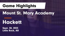 Mount St. Mary Academy vs Hackett Game Highlights - Sept. 30, 2023