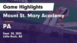 Mount St. Mary Academy vs PA Game Highlights - Sept. 30, 2023