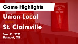 Union Local  vs St. Clairsville  Game Highlights - Jan. 13, 2023