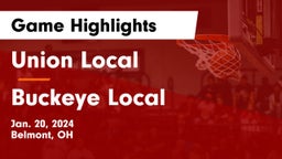 Union Local  vs Buckeye Local  Game Highlights - Jan. 20, 2024