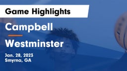 Campbell  vs Westminster  Game Highlights - Jan. 28, 2023