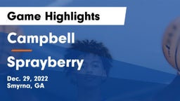 Campbell  vs Sprayberry  Game Highlights - Dec. 29, 2022