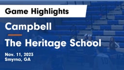 Campbell  vs The Heritage School Game Highlights - Nov. 11, 2023