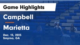 Campbell  vs Marietta  Game Highlights - Dec. 15, 2023