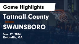 Tattnall County  vs SWAINSBORO  Game Highlights - Jan. 12, 2024