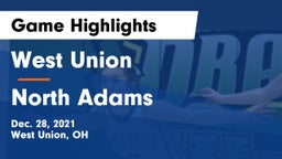West Union  vs North Adams  Game Highlights - Dec. 28, 2021
