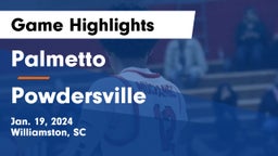 Palmetto  vs Powdersville  Game Highlights - Jan. 19, 2024