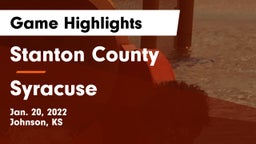 Stanton County  vs Syracuse  Game Highlights - Jan. 20, 2022