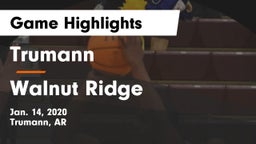 Trumann  vs Walnut Ridge  Game Highlights - Jan. 14, 2020