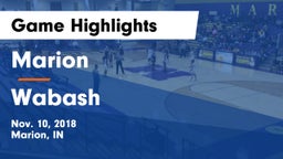 Marion  vs Wabash  Game Highlights - Nov. 10, 2018