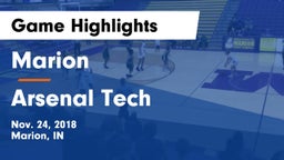 Marion  vs Arsenal Tech  Game Highlights - Nov. 24, 2018