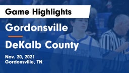 Gordonsville  vs DeKalb County  Game Highlights - Nov. 20, 2021