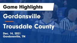 Gordonsville  vs Trousdale County  Game Highlights - Dec. 14, 2021