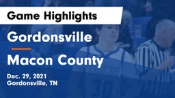 Gordonsville  vs Macon County  Game Highlights - Dec. 29, 2021