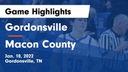 Gordonsville  vs Macon County  Game Highlights - Jan. 10, 2022