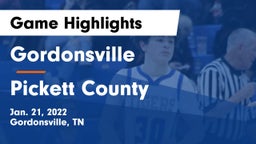 Gordonsville  vs Pickett County  Game Highlights - Jan. 21, 2022