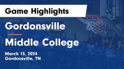 Gordonsville  vs Middle College Game Highlights - March 13, 2024