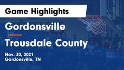 Gordonsville  vs Trousdale County  Game Highlights - Nov. 30, 2021