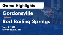 Gordonsville  vs Red Boiling Springs  Game Highlights - Jan. 4, 2022