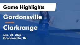 Gordonsville  vs Clarkrange  Game Highlights - Jan. 20, 2023